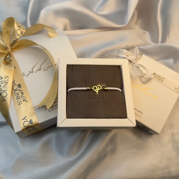 دستبند مادر طلا قلبی لیزری